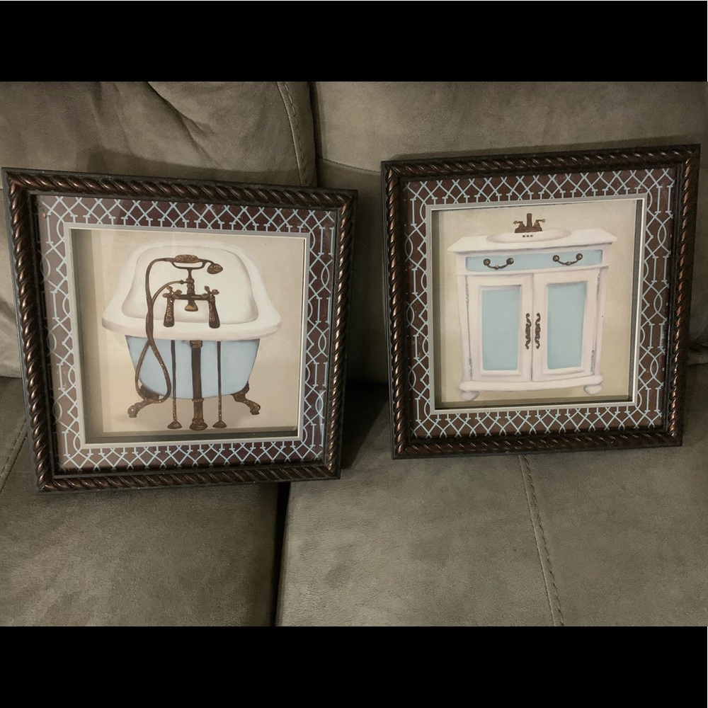 Vintage bathroom wall art